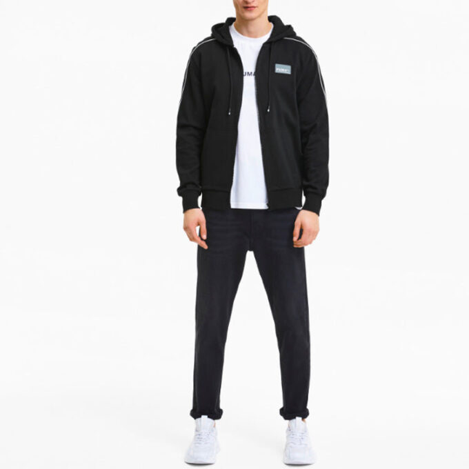Avenir Tam Fermuarlı Kapüşonlu Sweatshirt “Siyah”