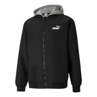 Blok Kapüşonlu Ceket “Siyah Beyaz Gri”