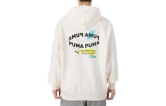 Büyük Boy Trend Grafik Logolu Kapüşonlu Sweatshirt “Beyaz”