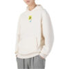Büyük Boy Trend Grafik Logolu Kapüşonlu Sweatshirt “Beyaz”
