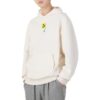 Büyük Boy Trend Grafik Logolu Kapüşonlu Sweatshirt “Beyaz”