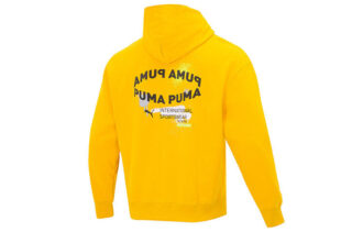 Büyük Boy Trend Grafik Logolu Kapüşonlu Sweatshirt “Sarı”