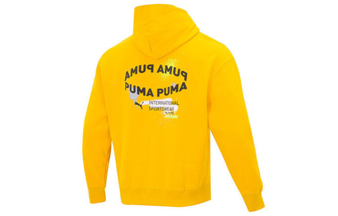 Büyük Boy Trend Grafik Logolu Kapüşonlu Sweatshirt “Sarı”