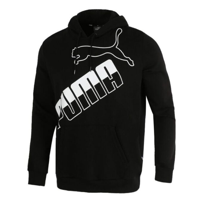 Büyük Logolu Kapüşonlu Sweatshirt “Siyah Beyaz”
