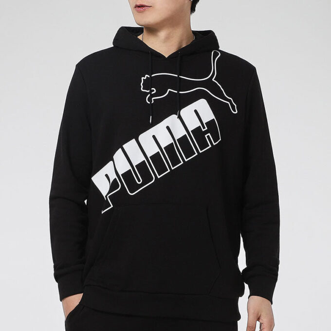 Büyük Logolu Kapüşonlu Sweatshirt “Siyah Beyaz”