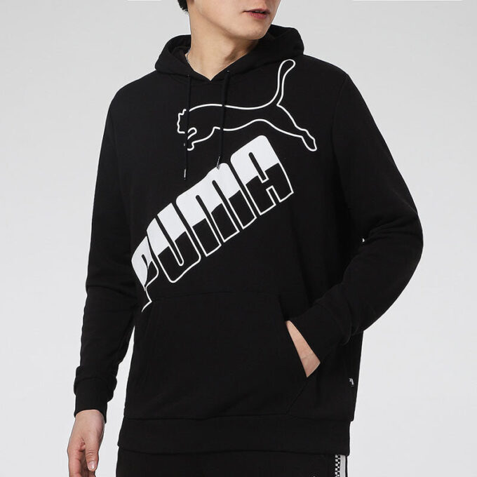 Büyük Logolu Kapüşonlu Sweatshirt “Siyah Beyaz”