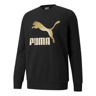Classics Logo Crew Bronzlaştırıcı Büyük Logo Spor Yuvarlak Yaka Kazak Siyah