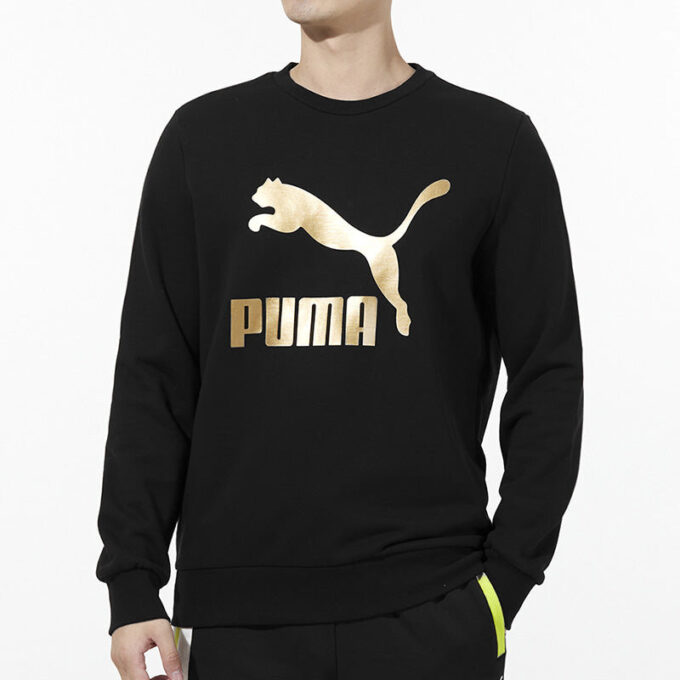 Classics Logo Crew Bronzlaştırıcı Büyük Logo Spor Yuvarlak Yaka Kazak Siyah