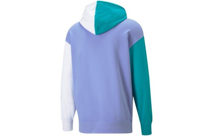 Colorblock Fandom Logolu Kapüşonlu Sweatshirt “Mor”