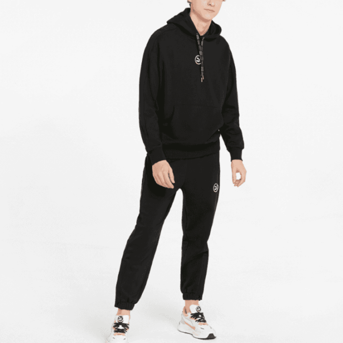 Daire Logolu Kapüşonlu Sweatshirt “Siyah”