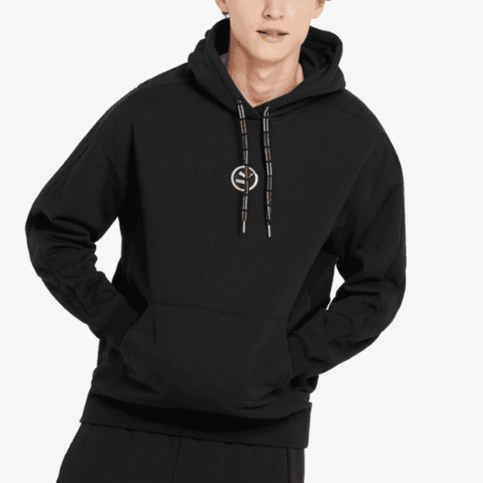 Daire Logolu Kapüşonlu Sweatshirt “Siyah”