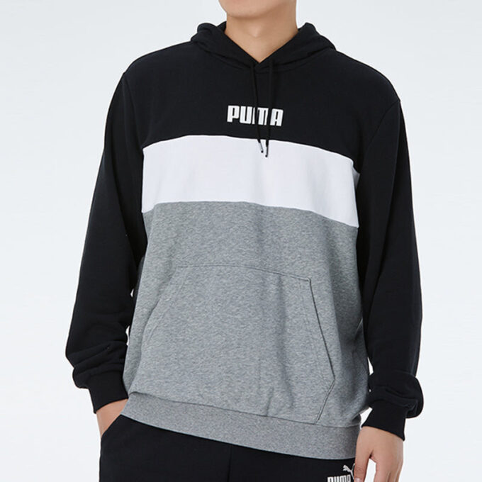 Double Down Kapşonlu Sweatshirt “Gri Siyah Beyaz”