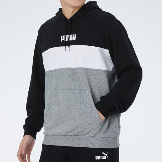Double Down Kapşonlu Sweatshirt “Gri Siyah Beyaz”