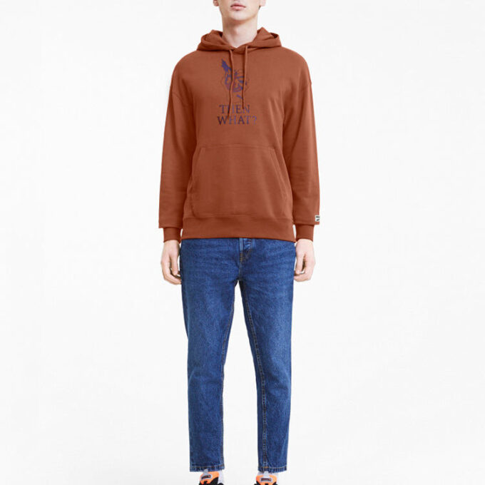 Downtown Grafik Kapüşonlu Sweatshirt “Kahverengi”