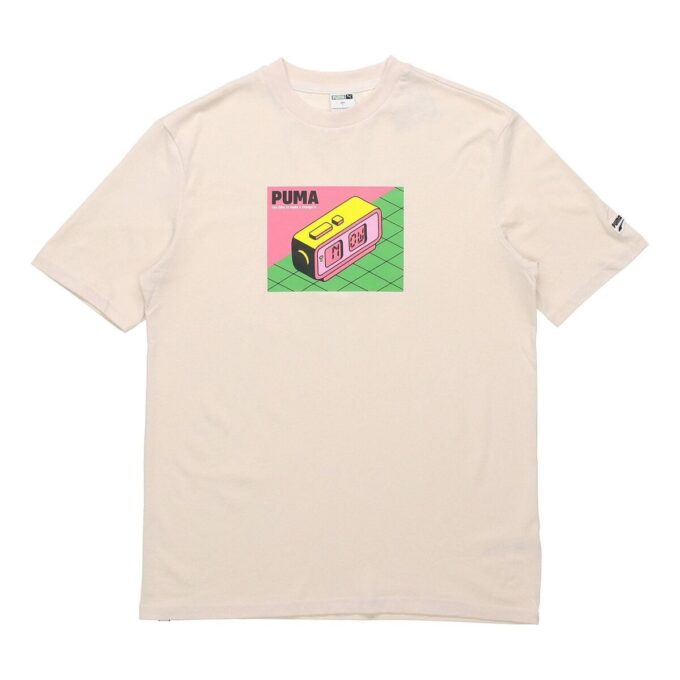 Downtown Graphic Tee “Bej Pembe Yeşil”