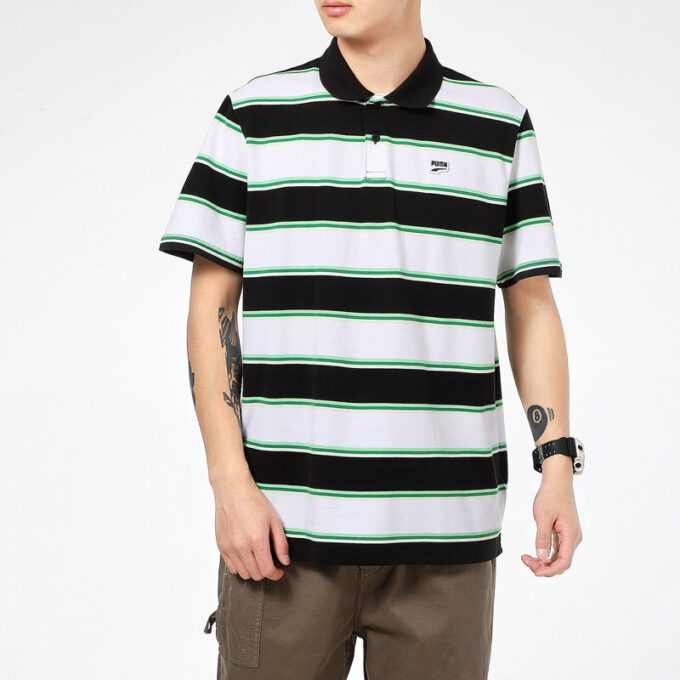 Downtown Stripe Polo Tişört “Beyaz”