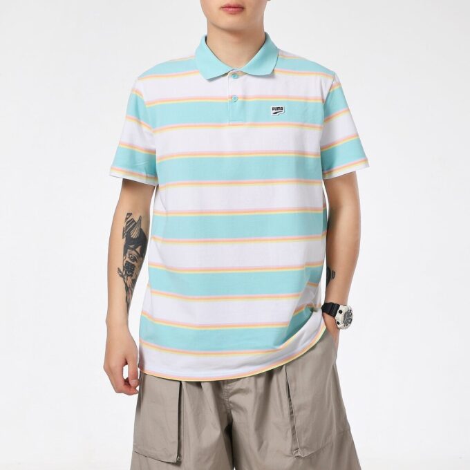 Downtown Stripe Polo Tişört “Beyaz”