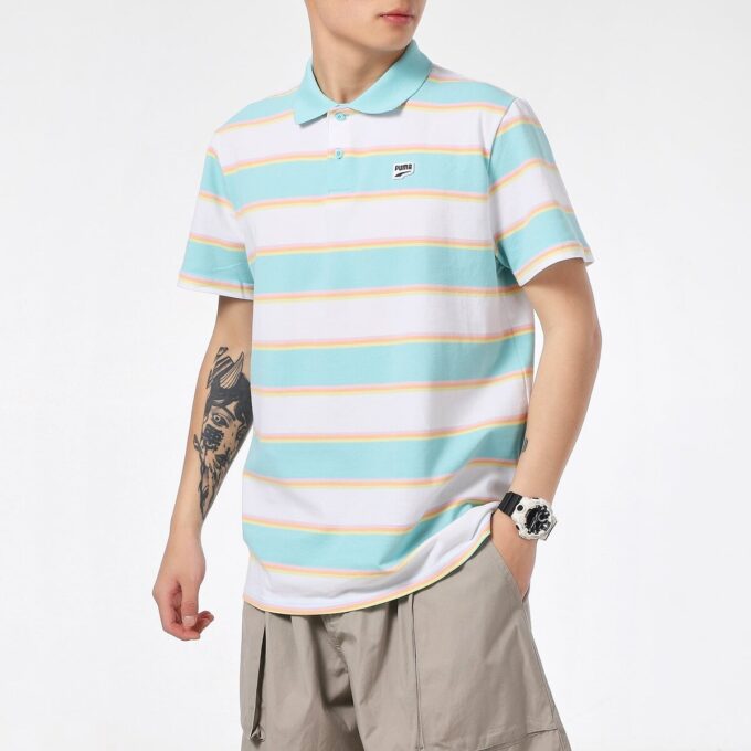 Downtown Stripe Polo Tişört “Beyaz”