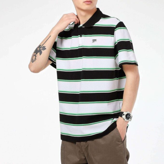 Downtown Stripe Polo Tişört “Beyaz”