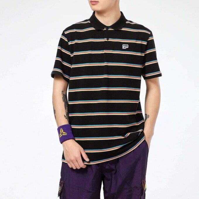 Downtown Stripe Polo Tişört “Siyah”