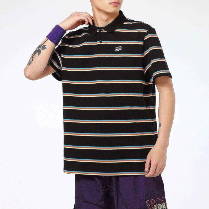Downtown Stripe Polo Tişört “Siyah”