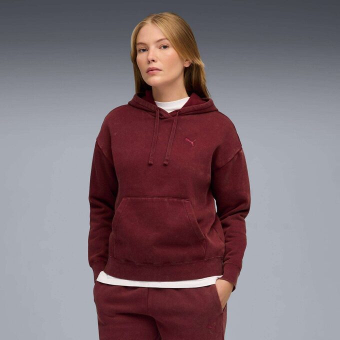 Elevated Essentials Asit Yıkama Kadın Polar Kapüşonlu Üst