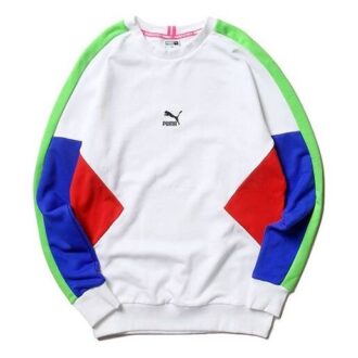 Erkek PUMA TFS Crew Yuvarlak Yaka Kazak Beyaz