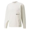 Erkek PUMA Winterized Crew Logo Düz Renk Polar Astarlı Spor Örgü Yuvarlak Yaka Kazak Beyaz