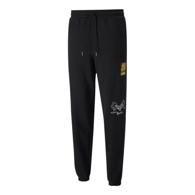 Erkek PUMA x BRITTO Crossover Casual Nefes Alabilen Spor Örme Uzun Pantolon Siyah