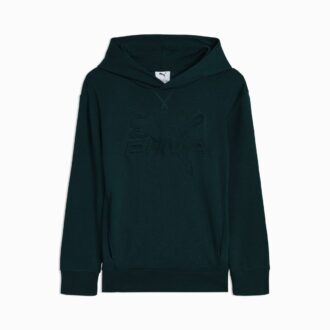 Essentials Kabartmalı Büyük Çocuklar İçin Pamuklu Polar Kapüşonlu Sweatshirt
