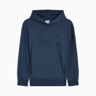 Essentials Kabartmalı Büyük Çocuklar İçin Pamuklu Polar Kapüşonlu Sweatshirt