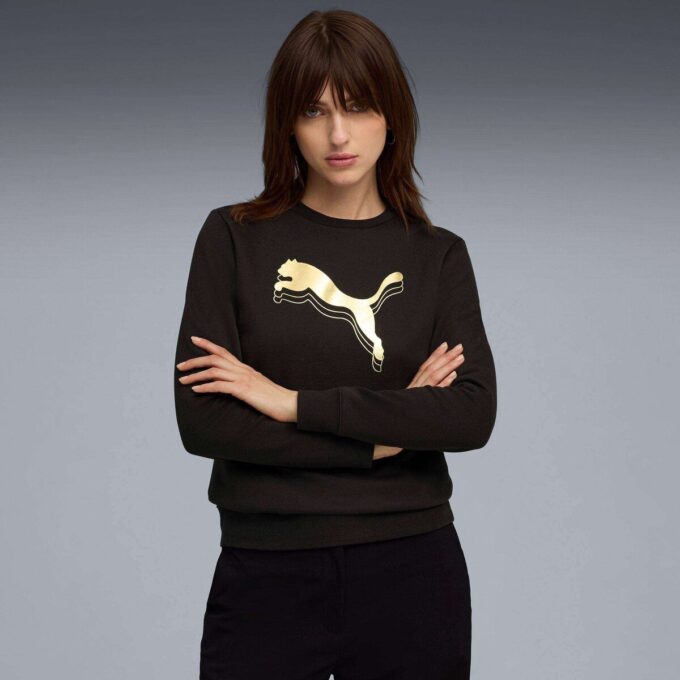 Essentials Metalik Kadın Yuvarlak Yaka Sweatshirt Essentials Metalik Kadın Yuvarlak Yaka Sweatshirt