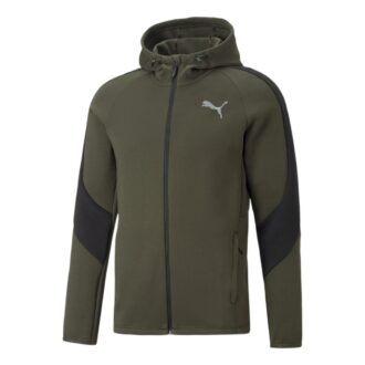 Evostripe Tam Fermuarlı Kapüşonlu Sweatshirt “Yeşil”