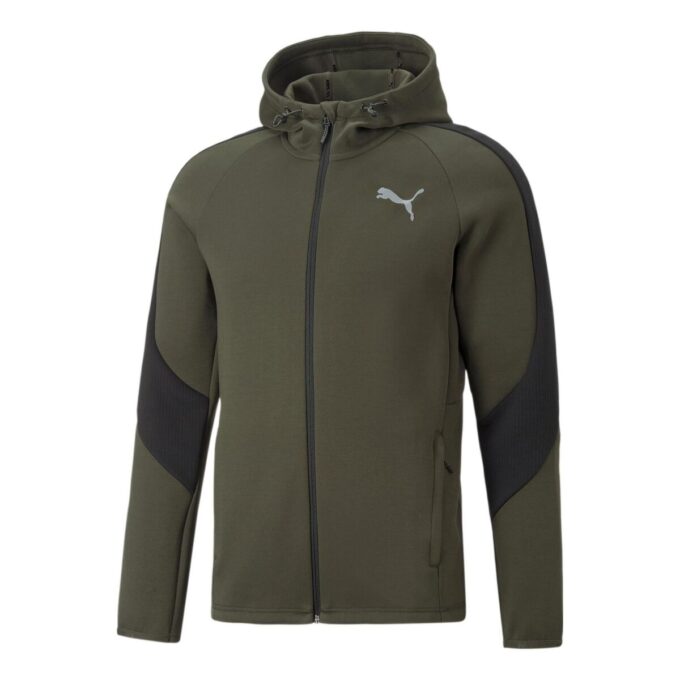 Evostripe Tam Fermuarlı Kapüşonlu Sweatshirt “Yeşil”