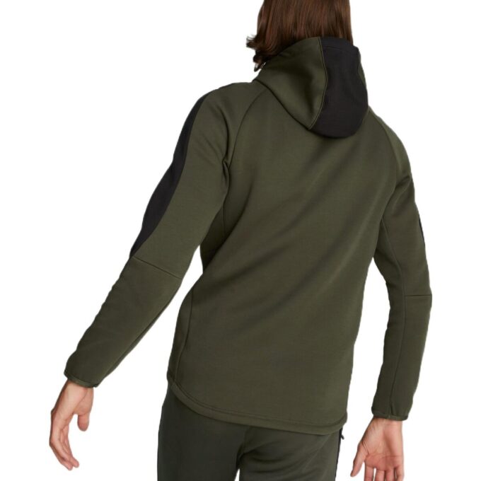 Evostripe Tam Fermuarlı Kapüşonlu Sweatshirt “Yeşil”