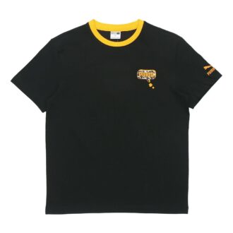 Farkındalık Logosu İşlemeli Baskılı Spor Bol Yuvarlak Yaka Kısa Kollu Siyah
