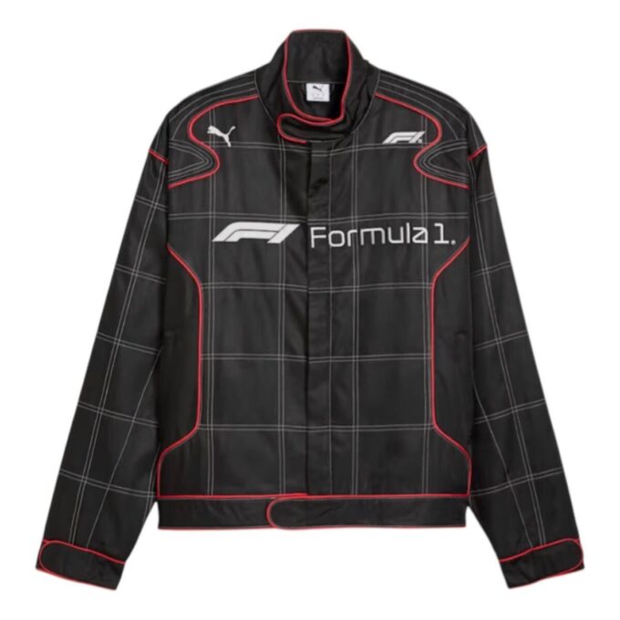 Formula 1 75 Yıllık Motor Sporları Yarış Ceketi Rahat Kesim “Siyah”