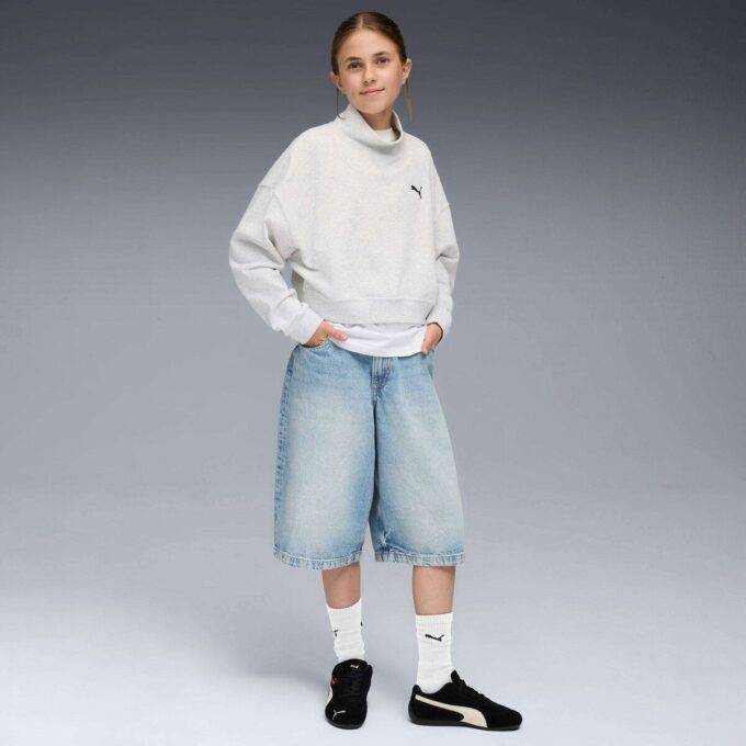 Gardırop Temelleri Büyük Çocuklar İçin Yuvarlak Yaka Sweatshirt Gardırop Temelleri Büyük Çocuklar İçin Yuvarlak Yaka Sweatshirt