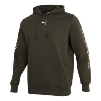 Grafik Kapüşonlu Sweatshirt “Zeytin Yeşili Beyaz”