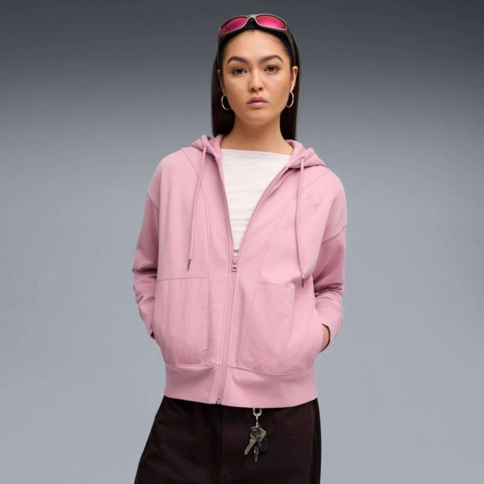 Kadın Rahat Fermuarlı Kapüşonlu Sweatshirt Kadın Rahat Fermuarlı Kapüşonlu Sweatshirt