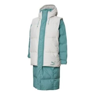 Katmanlı Aşağı Ceket “Teal White”