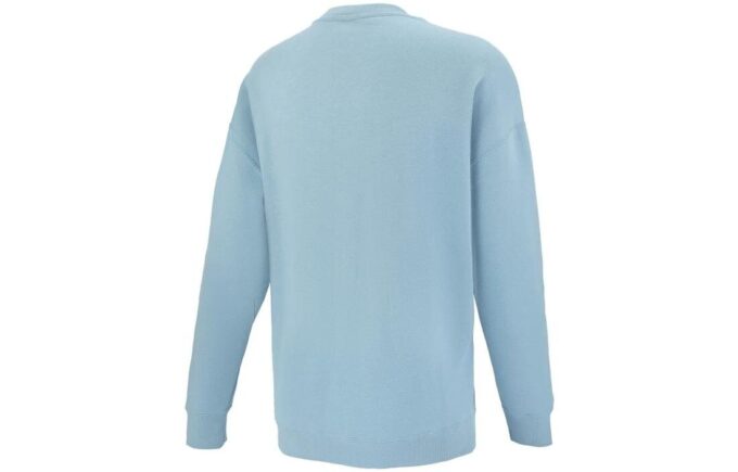 Küçük Logo Yuvarlak Yaka Sweatshirt “Mavi”
