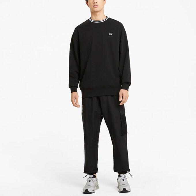 Küçük Logo Yuvarlak Yaka Sweatshirt “Siyah Beyaz”