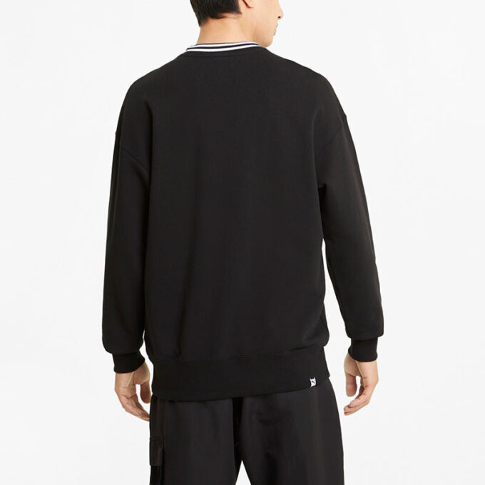 Küçük Logo Yuvarlak Yaka Sweatshirt “Siyah Beyaz”