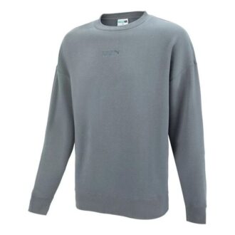 Küçük Logolu Yuvarlak Yaka Sweatshirt “Gri”