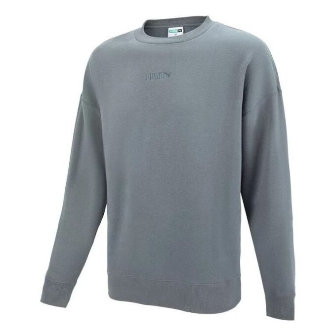 Küçük Logolu Yuvarlak Yaka Sweatshirt “Gri”