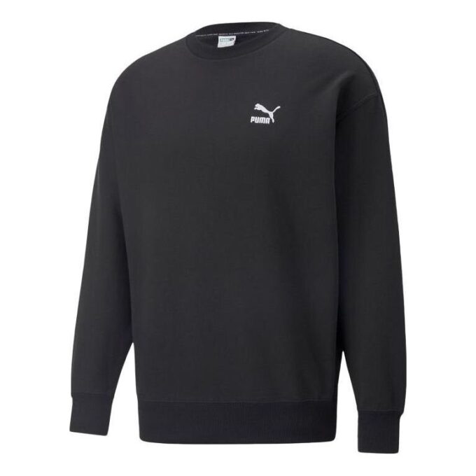 Klasik Rahat Yuvarlak Yaka Sweatshirt “Siyah”