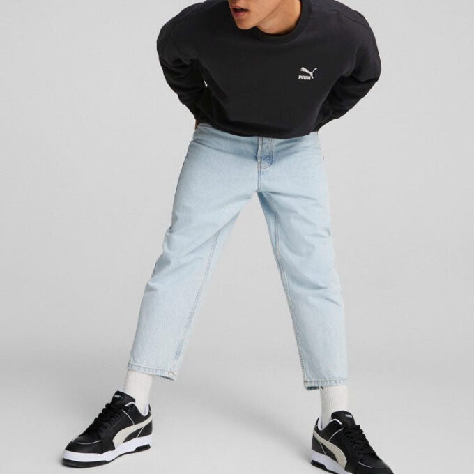 Klasik Rahat Yuvarlak Yaka Sweatshirt “Siyah”