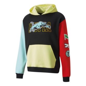 Kombine Kapşonlu Sweatshirt “Siyah Sarı Kırmızı Mavi”