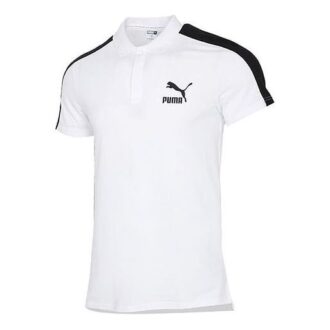 İkonik T7 Polo Tişört “Beyaz Siyah”